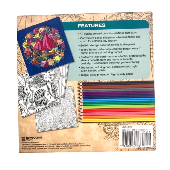 New Ocean Wonders Adult Coloring Book - Picture 3 of 15